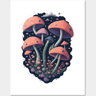 Funny colorful mushrooms Posters and Art